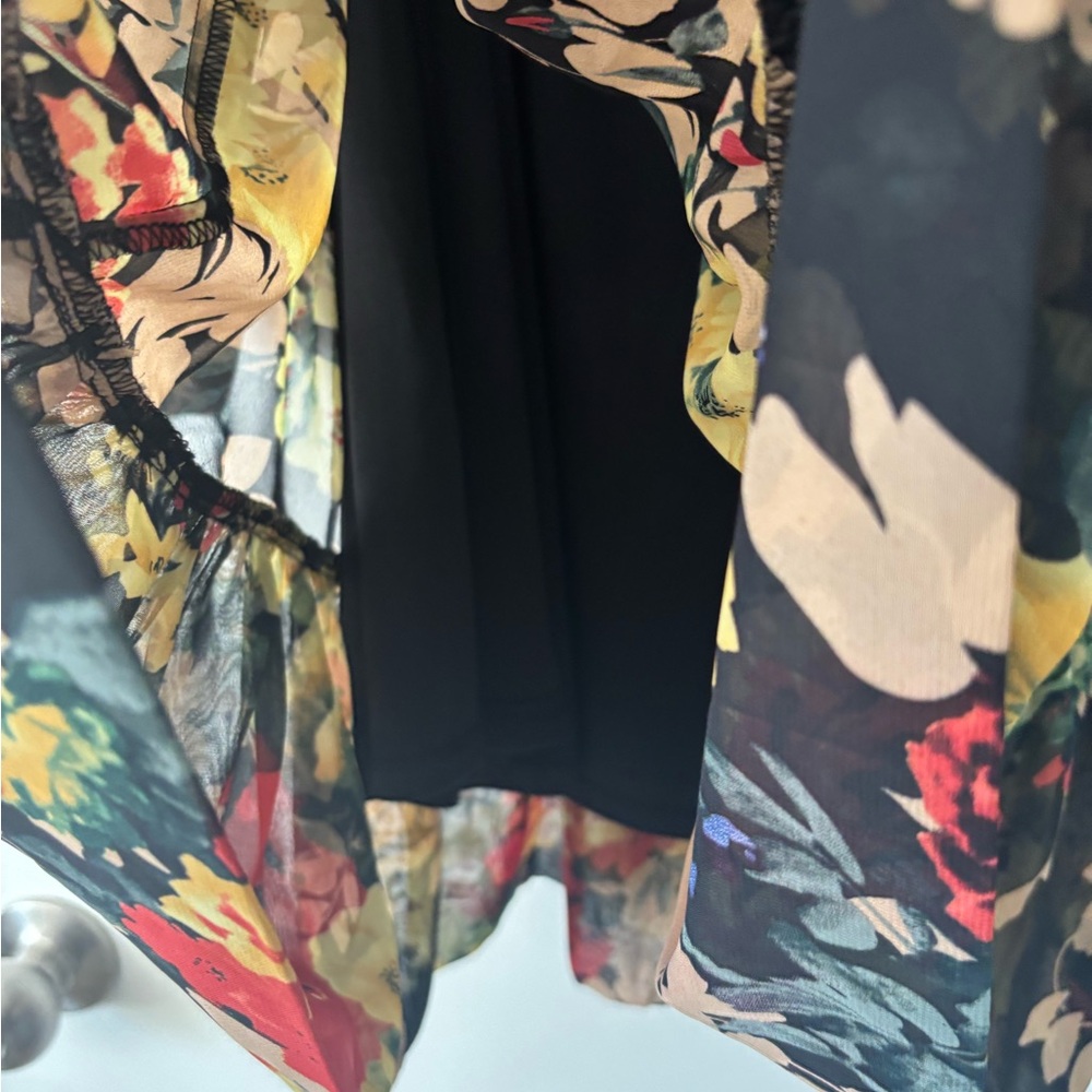 Betsey Johnson Black Floral Long Sleeve Dress - Picture 4 of 7